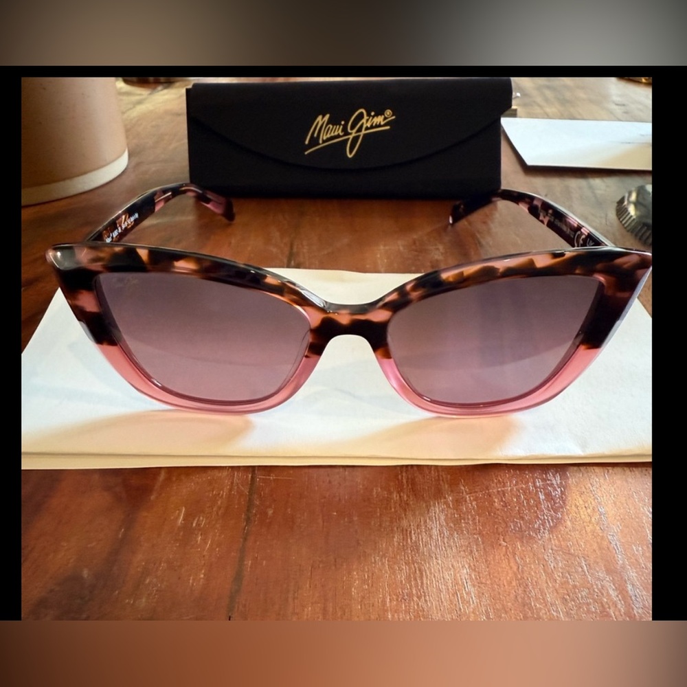 Maui Jim Blossom Brown and Pink Cat Eye Gradient Sunglasses